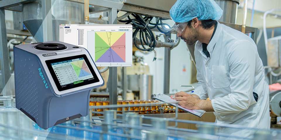 HunterLab AgeraL2 with a lab technician working in the background