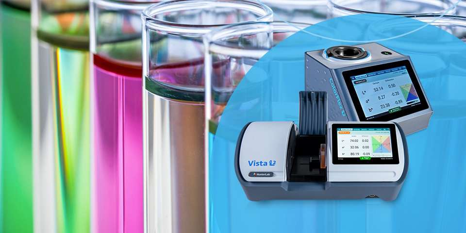 The Vista and the ColorFlex L2 with beakers in the background