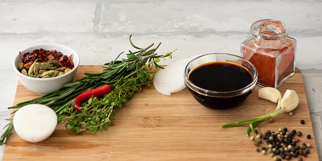 Seasonings on the table
