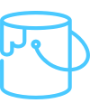 Blue sketch of a paint jar with some dripping from the top